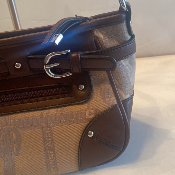 Etienne Aigner brown tan 90’s Y2K east west shoulder bag silver tone hardware - Picture 3 of 16